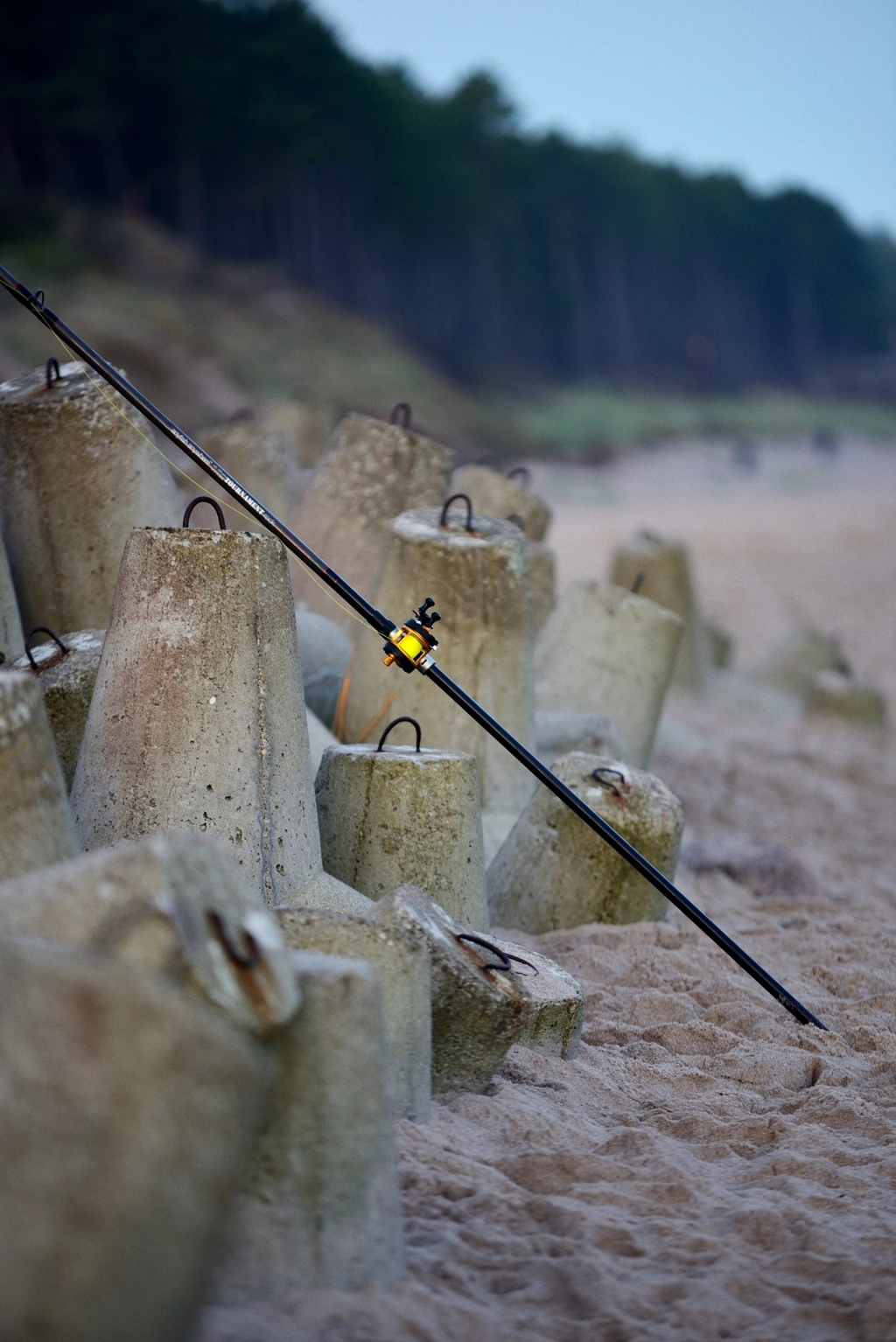 Wędka na plaży w Łazach