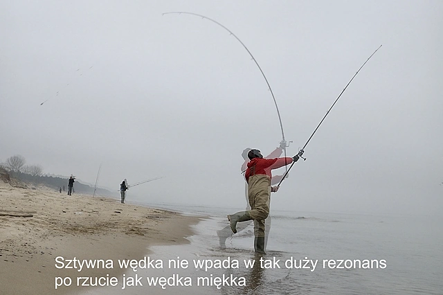 Sztywna wędka do surfcastingu