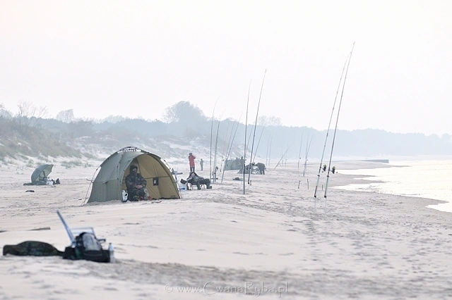 Zainteresowanie zawodami Mieleński Dorsz 2014 było spore, gdzie spojrzeć widać było surfcastingowych miłośników