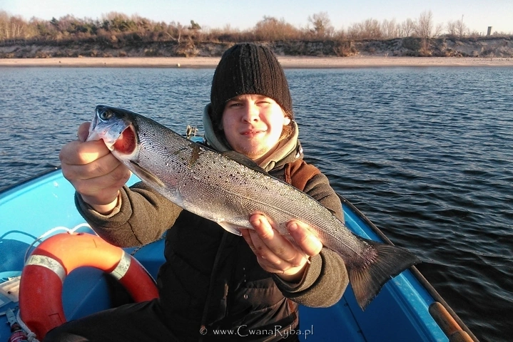 Przemek z trotką z okolic Ustronia Morskiego