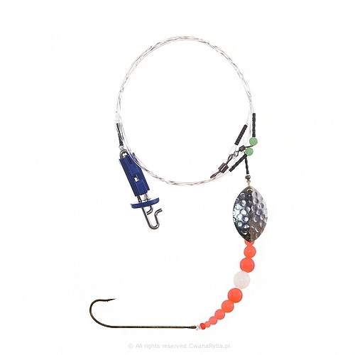 Zestaw na flądry fluorescencyjny z błystką Platessa Fluo Clip Olympic A