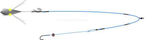 Schemat budowy zestawu do surfcastingu Abramis Clip Up B