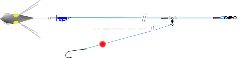 Schemat zestawu do łowienia belon Belona Clip Up A