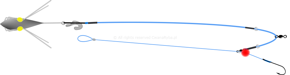 Schemat zestawu do łowienia belon Belona Clip Up Revers B