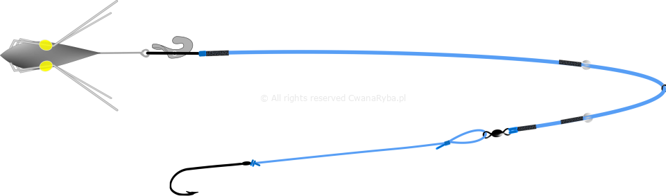 Schemat zestawu do łowienia dorszy Callarias Clip B