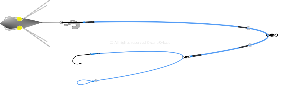Schemat zestawu na flądry Platessa Clip Pancake B
