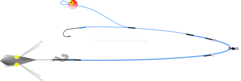 Schemat budowy zestawu do surfcastingu platessa Clip Up D