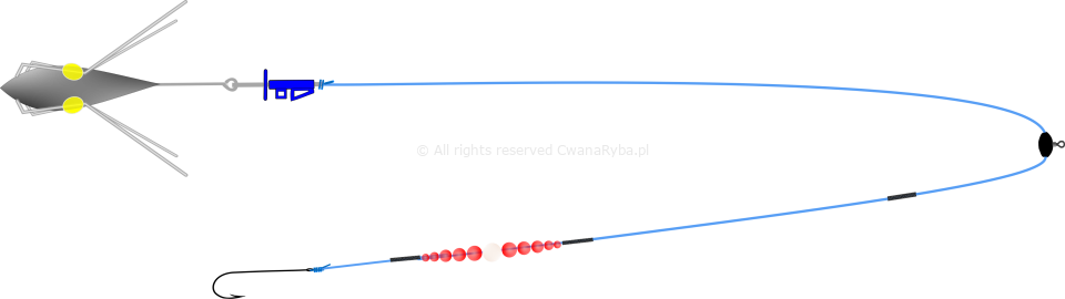 Schemat zestawu fluorescencyjnego na flądry Platessa Fluo Clip Arenic C