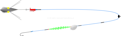 Schemat budowy zestawu do surfcastingu Platessa Fluo Clip Olympic Arenic C