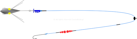 Schemat budowy zestawu do wędkarstwa plażowego Platessa Fluo Clip Olympic Arenic Up C